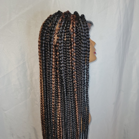 New Handmade Box Braid Crochet Wig w/Lace Closure - Picture 6 of 13